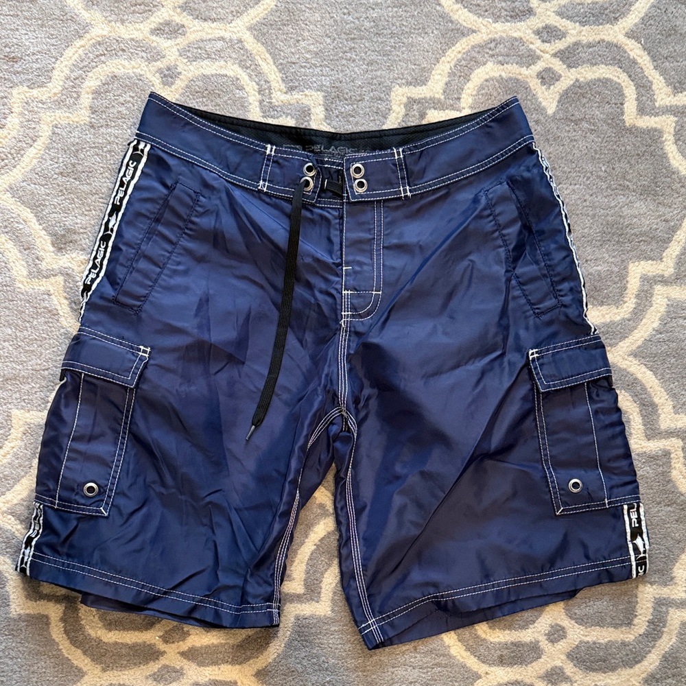 Pelagic Deep Blue Cargo Swim Shorts